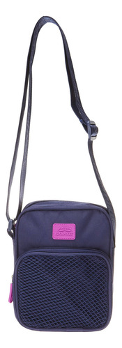 Bolsa Masculina E Feminina Shoulder Bag Olympikus Super Nova Cor Azul-Marinho/Dália Desenho do tecido Liso