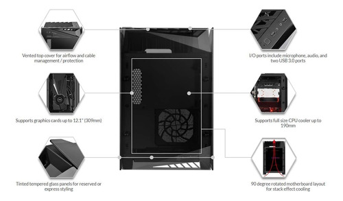 Silverstone Technology Mini-itx Computer Case Con Vidrio Tem
