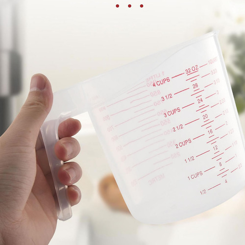 Jarra Medidora Plastico 500ml Receitas Transparente C/ Alça