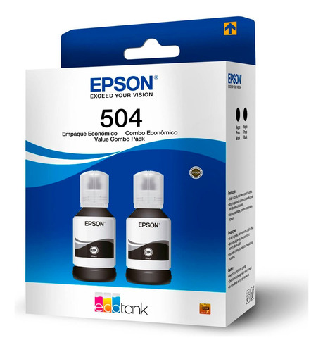 Pack 2 Unidades Tintas Epson T504 Negro | L4150 L4160 L6191