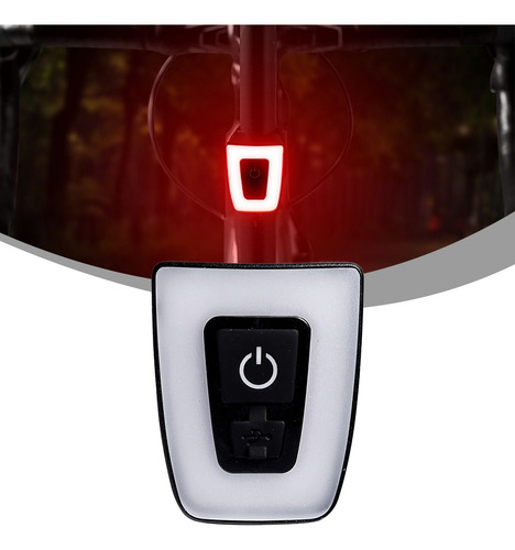 Casco Recargable Con Luz Trasera Para Bicicleta, Luz Trasera