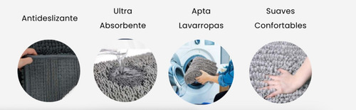 Imagen 6 de 10 de Alfombra Soft Microfibra Secado Rapido Base Antideslizante