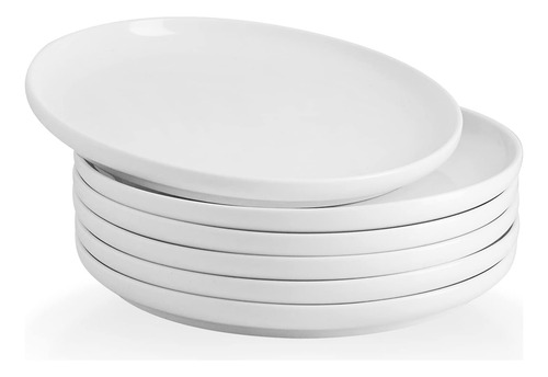Juego De Platos Redonda 25.4 Cms 6 Pcs Porcelana Aperitivo