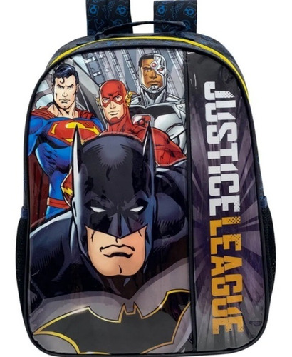 Mochila Escolar 16 Liga Da Justiça R2/21 9522 - Xeryus Cor Preto