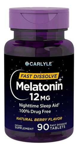 Melatonina 90 Tabletas Sabor Berry 12mg Máxima Potencia Alta