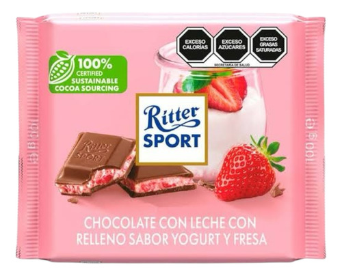 10 Chocolates Con Leche Relleno Yogurt Y Fresa Ritter Sport