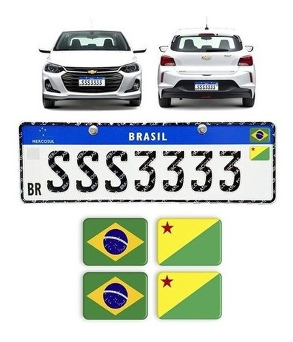 Imagem 1 de 4 de Adesivos Bandeiras Placa Nova Brasil Estados Resinados