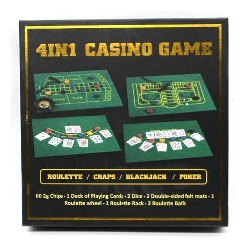 Set Casino 4 En 1 Blackjack Craps Roulette Poker Game Gn8116