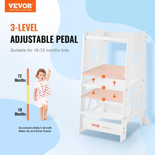 Taburete Tower Step Vevor De 3 Niveles Ajustable En Altura P