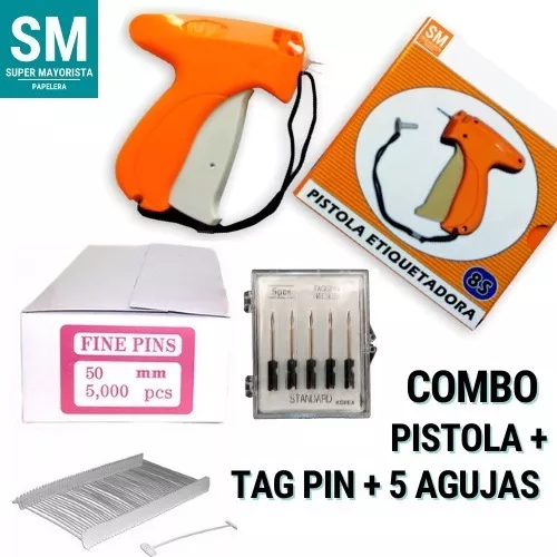 Pistola Etiquetadora Ropa + 5000 Precintos Regular + 5 Aguja