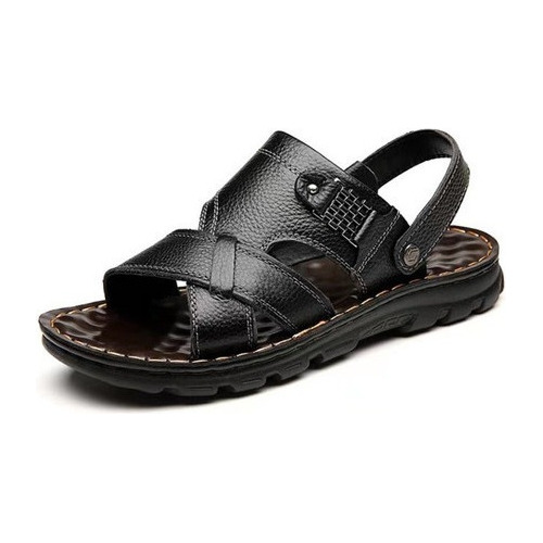 Sandalias Playa Hombre Cuero Casual Comodidad Doble Uso 8556