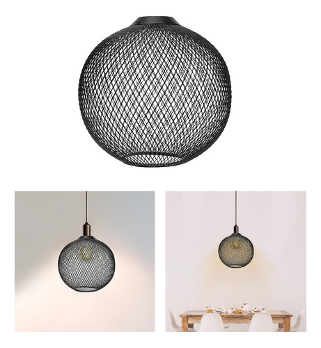 Lámpara Colgante De Metal, Cubierta De Luz Negro Negro