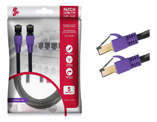 Cabo Patch Info Patch Cord Cat8 Ftp 2000 Mhz 40 Gbps 5m