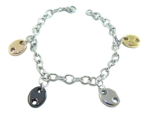 Pulsera De Acero Quirurgico Dijes Combinada 19cm Garantía