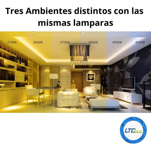Imagen 4 de 8 de Lampara Foco Led 9w X10 3 En 1 Luz Fria Neutra Cálida