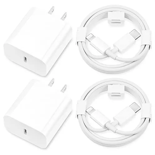  Cargador rápido para iPhone, [certificado Apple MFi] iPhone 13  12 cargador rápido de 20 W PD tipo C adaptador de enchufe con cable USB-C a  Lightning de 6 pies compatible con