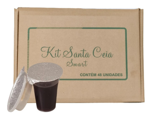 Kit Cálice Com Suco E Pão Ázimo Para Santa Ceia 48 Unidades