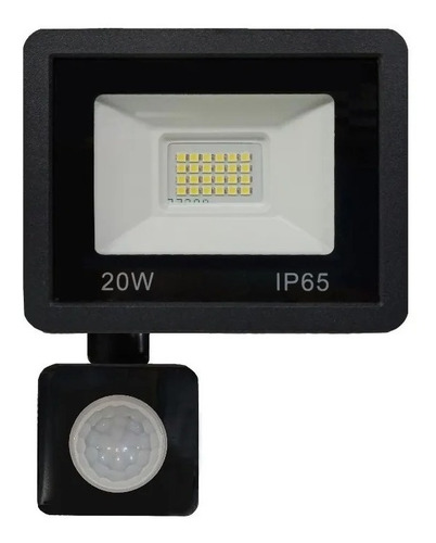 Reflector Led 20w Sensor Movimiento Exterior Ip65 Frio Color de la carcasa Negro Color de la luz Blanco frío