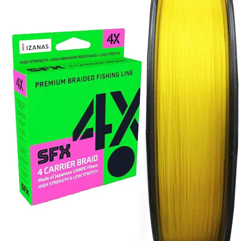 Linha Sufix Sfx Braid 4x Multi 0,330mm 23kg 135m Cor Amarelo
