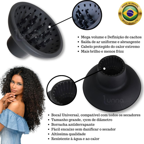Difusor De Cachos Universal Grande Para Secadores De Cabelo