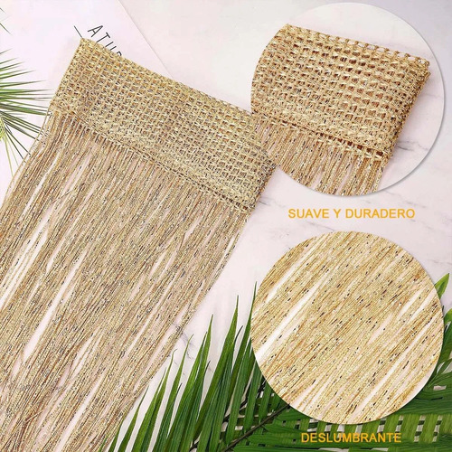 2 Cortinas De Hilo Decorativas Fiestas Puerta Con Flecos