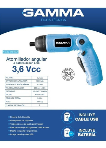 Imagen 3 de 10 de Taladro Atornillad Destornillador Inalambrico Bateria Puntas