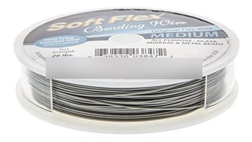 Alambre - Soft Flex Beading Wire, Satin Silver.019 Inch, 100