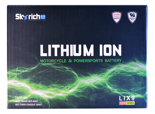 Batería Litio Skyrich P/ Moto Lix9 Libre Mant