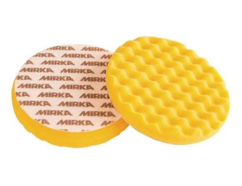 Boina De Espuma Waffle 135mm Amarela Com Velcro 10pç - Mirka