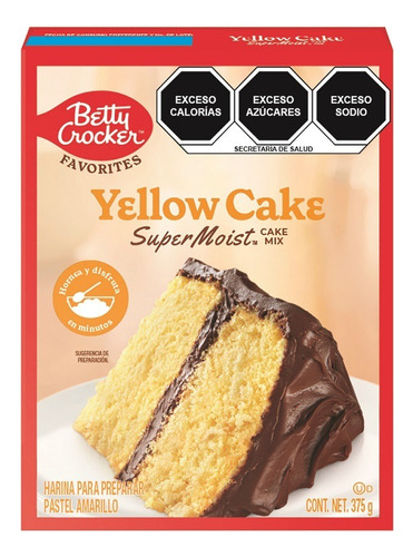 Harina Para Pasteles Betty Crocker Pastel Amarillo 375 Gr