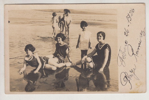 1926 Fotografia Real Postal Rppc En Playa Ramirez Montevideo