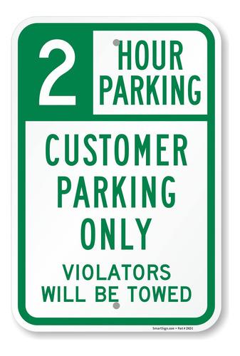 Smartsign Placa Metalica Hora Estacionamiento Customer Only