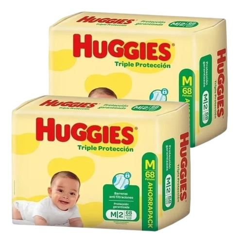 Huggies Classic 2 Pack Mensual Ahorro Talle M, G, Xg, Xxg