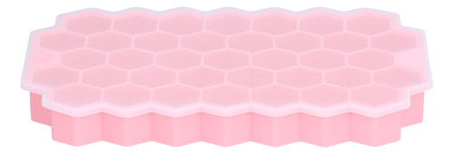 Molde De Hielo De Silicona Rosa Con Tapa De 37 Rejillas Con
