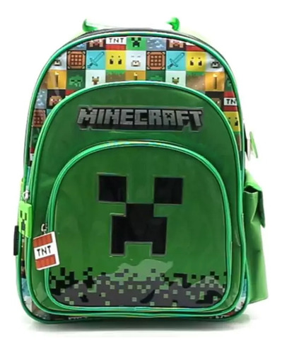 Mochila Minecraft Espalda 16 Pulgadas Mi095 -calidad Cresko Color Verde