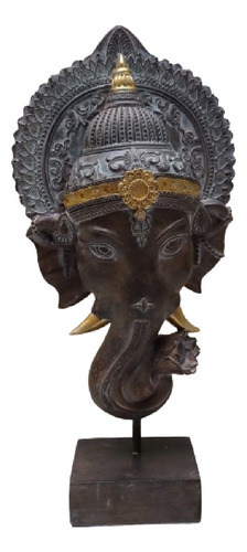Ganesha Decorativa Con Pedestal Deco Oriente Import 43cm