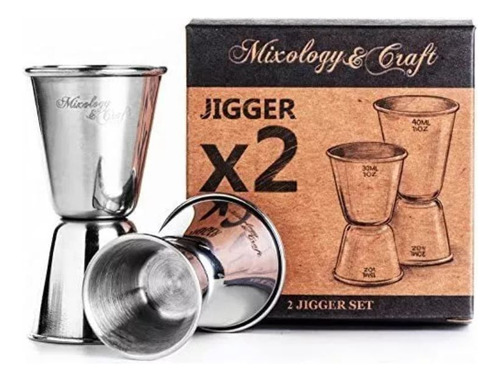 Jigger Medidor Bartender Coctelería. 2 Pza