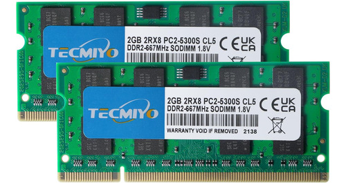 Tecmiyo Kit 4gb (2x2gb) Ddr2 Sodimm 667mhz Pcpcs No Ecc Sin