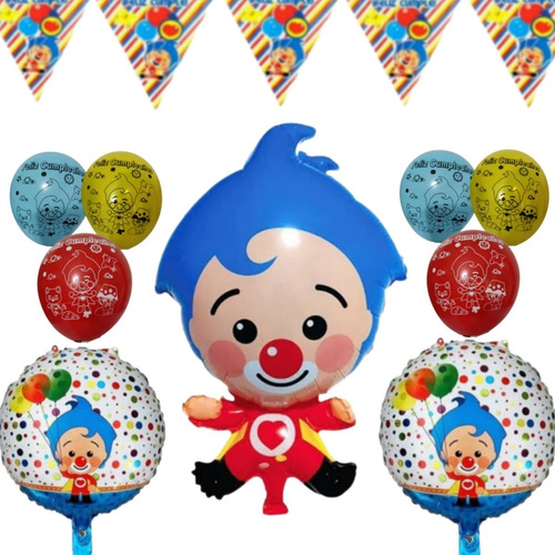 Plim Plim Globo Metálico Set 5 Piezas Cumpleaños Decoración