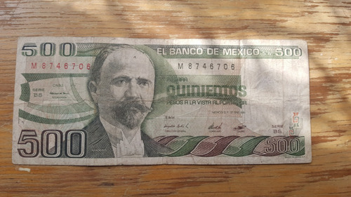 Billete De 500 Pesos México 1981 Serie Bs / Madero