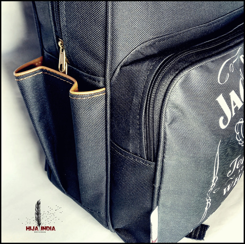 Mochila Jack Daniels - Hija India - Regalo - Día Del Padre Negro Liso