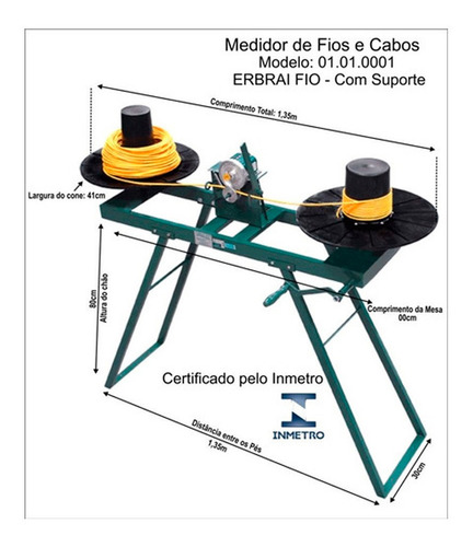 Máquina Manual De Medir Fios E Cabos Para Eletricistas Erbra