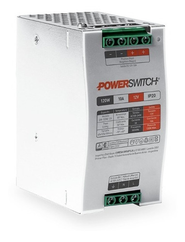 Imagen 2 de 10 de Fuente De Alimentacion Switching 120w 12v 10a