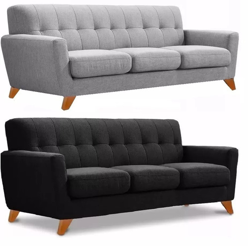 Sillon Sofa Retro Vintage 3 Cuerpos Placa Soft Pana/ecocuero