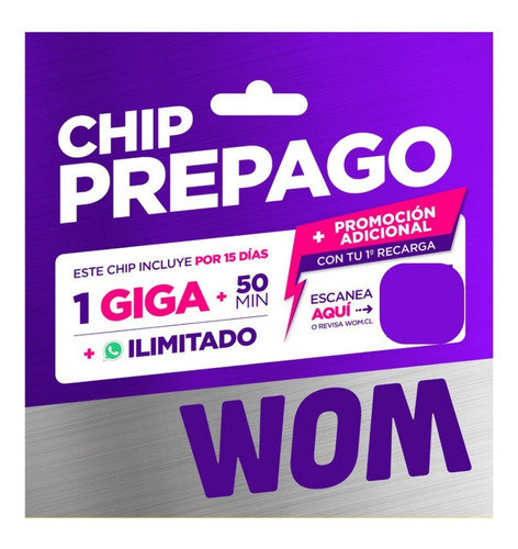 Chip Wom  Pack 100 Unidades Incluye 1 Giga + 50 Minutos