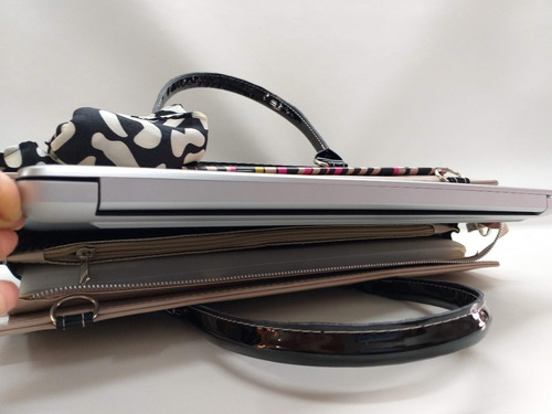 Imagen 4 de 7 de Portafolio Maletín Cartera Dama Charol Con Camel Con Envio