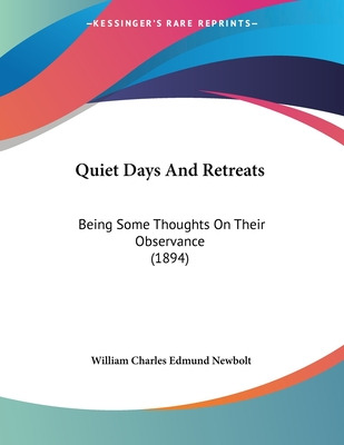 Libro Quiet Days And Retreats: Being Some Thoughts On The...