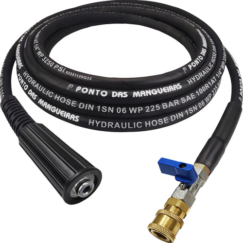 Snow Foam Bico Engate Rápido 10mt Mangueira Aço Tekna Hlx140 Cor Preto
