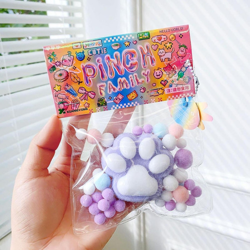 Juguete Suave Con Forma De Pata, Relleno Para Bolsa Violeta