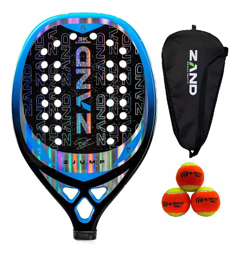 Raquete De Beach Tennis Zand Z Jump 2024 Dani Mola Carbon 3k Cor Peso 316gr - 25.5cm
